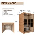 Polar Aurora 2-Person Infrared Sauna with WiFi Control