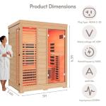 ENSTVER 6.4Ft Infrared Sauna for 2-3 People
