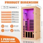 Albott 1-Person Infrared Sauna with Light Therapy
