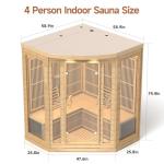 SpringSpa 4-Person Low EMF Infrared Sauna with Bluetooth
