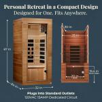 Dynamic Saunas Elite 1-Person Infrared Sauna with Bluetooth