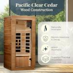Dynamic Saunas Elite 1-Person Infrared Sauna with Bluetooth