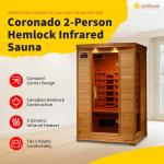 2-Person Hemlock Infrared Sauna with 5 Heaters