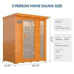 3-Person Low EMF Infrared Sauna with Bluetooth