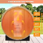 Smartmak Outdoor Barrel Steam Sauna for 2-10 People