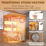 Traditional Steam Sauna for 2-4 People with Himalayan Salt