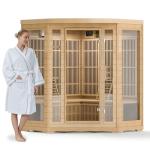 RESTISLAND 1-4 Person Infrared Wood Corner Sauna