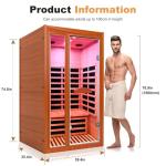 1-2 Person Low EMF Infrared Indoor Sauna with Bluetooth