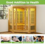 RESTISLAND 1-4 Person Infrared Wood Corner Sauna
