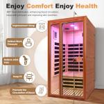 1-2 Person Low EMF Infrared Indoor Sauna with Bluetooth