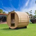 Woodbridge 2-Person Outdoor Barrel Sauna with Heater
