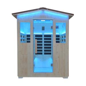 4-Person Outdoor Infrared Sauna with Bluetooth & Lights