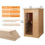 Compact 1-Person Infrared Sauna with Red Light Therapy