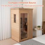 Compact 1-Person Infrared Sauna with Red Light Therapy