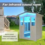 4-Person Outdoor Infrared Sauna with Bluetooth & Lights