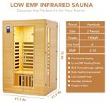 2024 Two-Person Low EMF Infrared Sauna with MP3