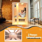 KUNSANA 2-Person Ceramic Infrared Indoor Sauna