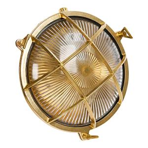 Brass Nautical Wall Light for Saunas and Outdoors