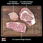 Meat n Bone F1 Japanese Wagyu Steak Boneless Ribeye & Filet Mignon Butcher's Selection | Rich Flavor, Tender Texture, Intense Marbling Gourmet Meat (Bundle)