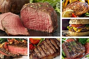 Chicago Steak Company - Angus Steak Set - Have a Taste of Prime Beef! – Gourmet Food Sampler – 8 Cuts/16 Burger Patties - Includes Filet Mignon Steaks, Sirloin, Ribeye, Flat Iron Steak, Marinated Chicken