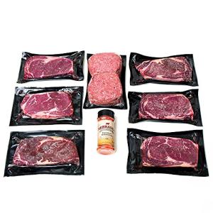 Ribeye Steaks Gift Package and Premium Ground Beef Patties by Nebraska Star Beef - All Natural Hand Cut and Trimmed with Signature Seasoning - Gourmet Meals Delivered to Your Home