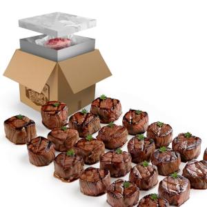 Grumpy Butcher Large Filet Mignon Steaks (8 oz each, 24 Pack) - Steakhouse Size Beef Tenderloin Filet Steak Meat - For Delivery in Grumpy Butcher Meat Gift Packages Specials Option