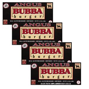 Bubba Burger Angus Beef Burgers - Six Gluten Free Burgers - Made From Only 100% Angus Beef Chuck - Never Any Trimmings or Preservatives - Ready Set Gourmet Donate a Meal Program (4 - Pack)