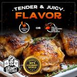 Grumpy Butcher Burgers & Sous Vide Chicken Thighs – 15 Burger Patties (5 lb) & 16 Cooked Tandori-Style Chicken Thighs (4.5 lb) – Instant Microwavable Food Frozen Meat Combo for Backyard BBQ