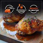 Grumpy Butcher Burgers & Sous Vide Chicken Thighs – 15 Burger Patties (5 lb) & 16 Cooked Tandori-Style Chicken Thighs (4.5 lb) – Instant Microwavable Food Frozen Meat Combo for Backyard BBQ