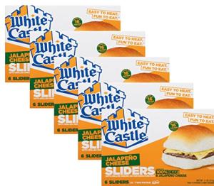 White Castle Jalapeno Cheeseburgers with Grilled Onions on Our Signature Bun - 16g of Protein Per Serving - Ready Set Gourmet Donate a Meal Program - 5 Pack (11oz Each)