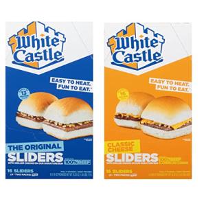 White Castle Variety Pack - Hamburgers and Cheeseburgers - with Grilled Onions on Our Signature Bun - Made with 100% Beef - Ready Set Gourmet Donate a Meal Program - 1 Box of Each, 2 Total