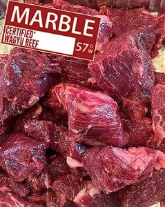 MARBLE 57° CERTIFIED WAGYU TENDERLOIN TIPS. 5 POUNDS! – SKEWER READY