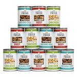 Survival Fresh Mixed Canned Meat - All Natural Canned Meat 4 Beef, 4 Chicken, 4 Ground Beef - Emergency Survival Meal 14.5oz Small Cans for Camping & Hiking - Meats from USA Farms (12 Pack)