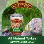 Keystone Meats 120-Pack All Natural Canned Meat Variety – Includes Beef, Pork, Turkey & Chicken 14.5 oz Each and Ground Beef 14 oz – Fully Cooked, Ready to Eat, Gluten-Free Emergency Food Supply