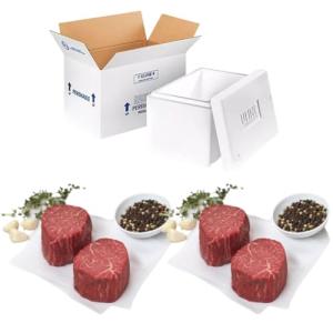 Premium 100% American Wagyu Beef (Filet Mignon) - 4x count, Gourmet Quality Steaks, Grass-Fed, Pasture-Raised