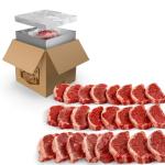 Grumpy Butcher New York Strip Steaks, 32 Pack (10 oz each) - Prime Steakhouse Quality Beef NY Strip Steak Meat - For Delivery in Bulk Food Packaging