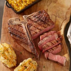 Premium Porterhouse Steak, 8 count, 22 oz each, Tender and Juicy, Aged up to 28 Days. Restaurant-Quality Steaks with Hearty bone-in flavor and Cooking Instructions from Kansas City Steak Company