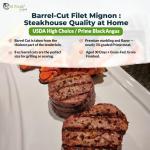 Fresh Black Angus Filet Mignon, Barrel Cut, USDA High Choice | 7 Each (8 oz Portion) | Delivered To Your Door | Healthy Meal | All Fresh