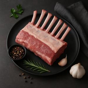 OCEANZEN: Frenched Lamb Rack Grass Fed,6 Packs, 8 Ribs Each, 24-26oz per Pack 144oz (9 lbs) Box,Ready to Roast Holiday Gourmet