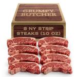 Grumpy Butcher Boneless New York Strip Steaks 8-Pack
