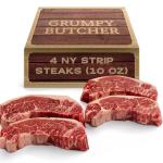 Grumpy Butcher New York Strip Steaks, 10 oz Pack