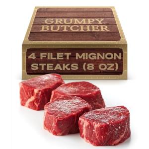 Grumpy Butcher 4 Large Filet Mignon Steaks