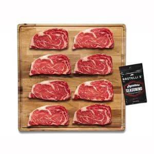 Black Angus Ribeye Steaks - 8 Portions, 9 oz Each