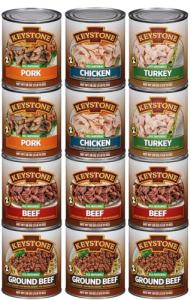 Keystone Meats Variety Pack – 12 Cans of All Natural Fully Cooked Canned Meat (3 Beef, 2 Chicken, 2 Turkey, 2 Pork, 3 Ground Beef) – Shelf-Stable, Ready to Eat – 5-Year Shelf Life – Pantry Staple for Camping, Hiking & Emergency Meals – Made in USA