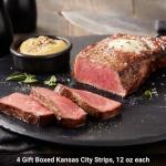 Premium Steak Lovers Gift Box Set - Hand-Trimmed Filet Mignon, Ribeyes, and Kansas City Strips in an Elegant Black Box with Cooking and Instructions from Kansas City Steak Company - Perfect for Meat