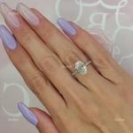 Brilliant Cut Diamond 14K Solid White Gold Solitaire with Accents Ring Jewelry