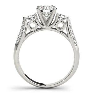 10K Solid White Gold Natural Diamond Solitaire with Accents Artisan Ring Jewelry