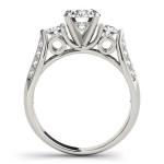 10K Solid White Gold Natural Diamond Solitaire with Accents Artisan Ring Jewelry
