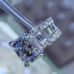 4 ctw Created Radiant & Round Cut Diamond Engagement Ring 14K White Gold Plated