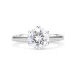 10K White Gold Natural Diamond Daughter Solitaire Engagement Prong Ring Jewelry